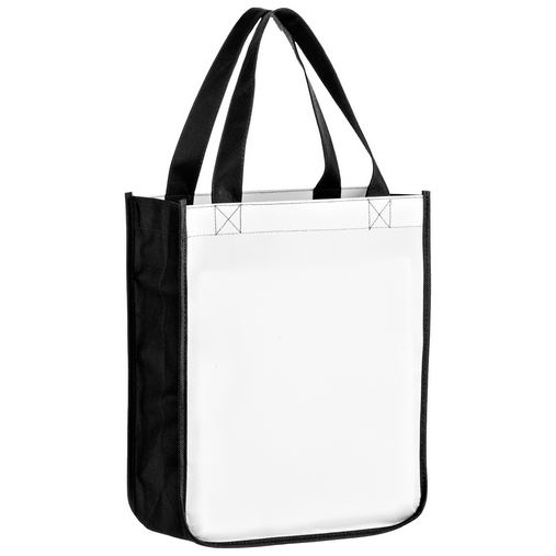 Full Coverage OPP Laminated Non-Woven Rounded Bottom Tote Bag w/ Full Color (9"x4"x11") - Sublimated